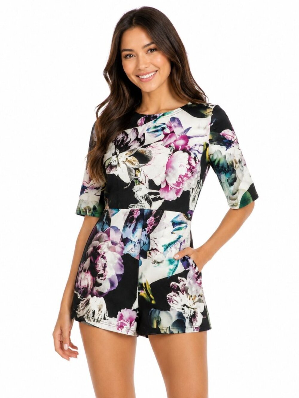Missguided Floral Print Playsuit Romper NWT